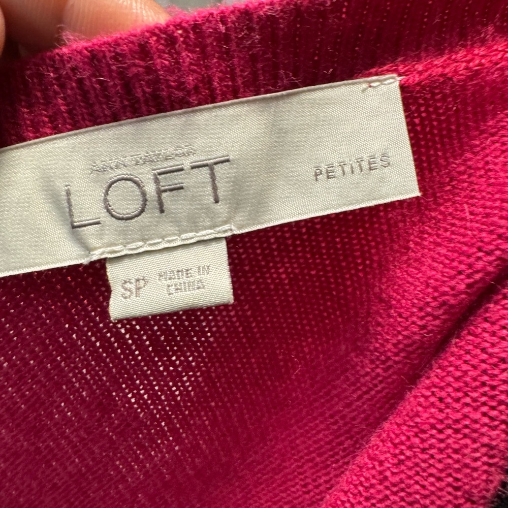 LOFT Petites Hot Pink Button Cardigan SP - Picture 4 of 5